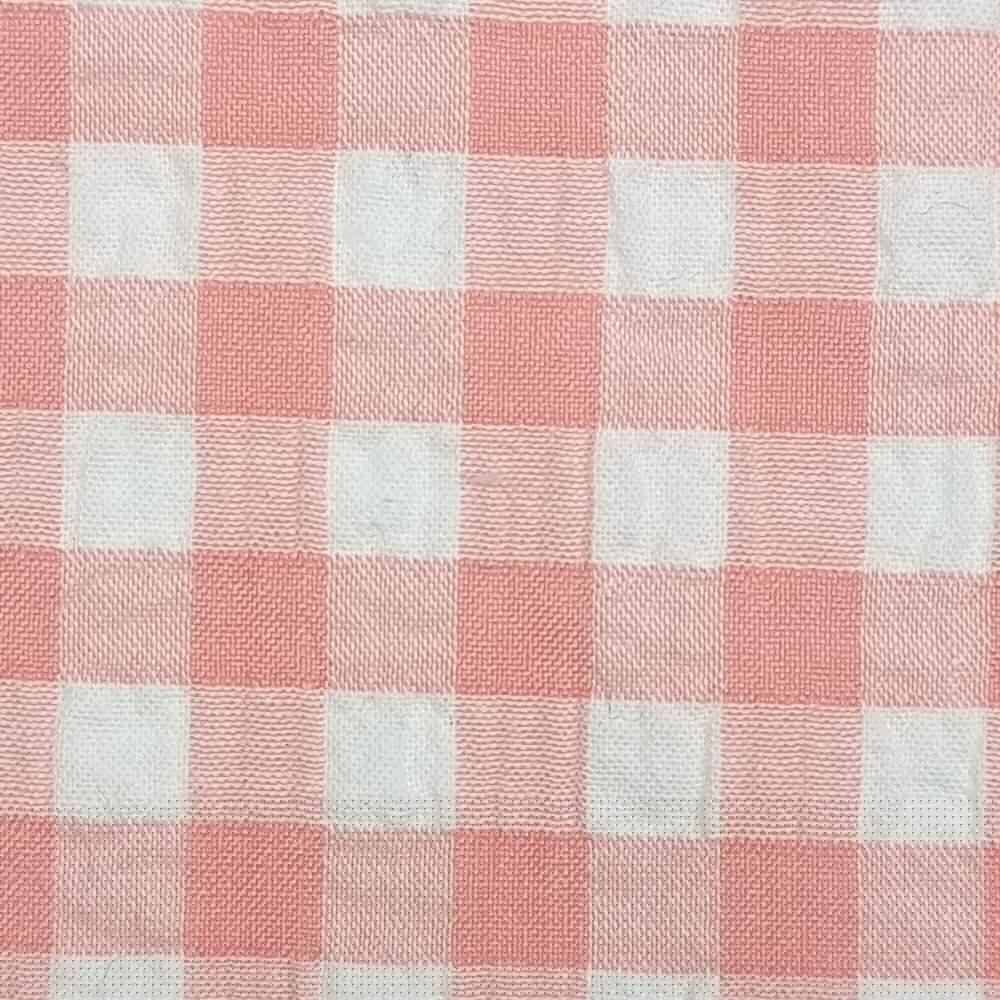 1.Pink-2.Orange-3.Green-4.Lilac-5.Yellow - Check Yarn Dyed Cotton Woven Fabric - FAB 1423