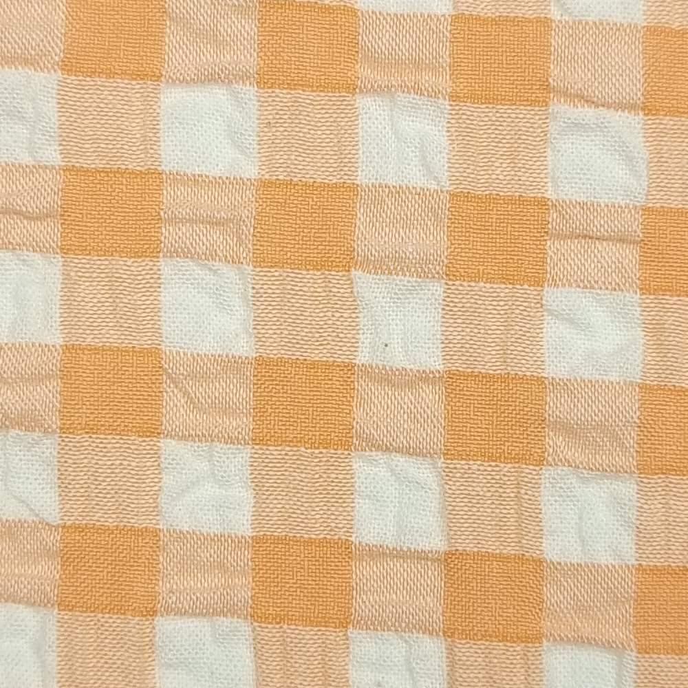 1.Pink-2.Orange-3.Green-4.Lilac-5.Yellow - Check Yarn Dyed Cotton Woven Fabric - FAB 1423