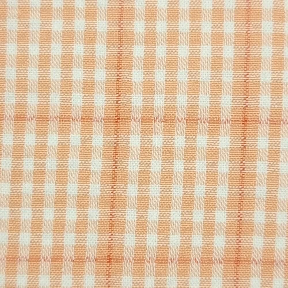 Yarn Dyed Check Cotton Woven Fabric-Orange