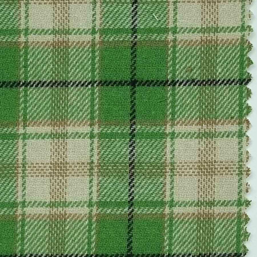 Flannel Check Yarn Dyed Cotton Fabric - FAB 1453 - 2.Green