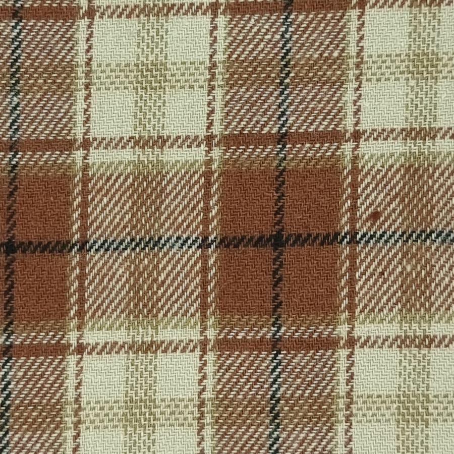 Flannel Check Yarn Dyed Cotton Fabric - FAB 1453 - 3.Brick