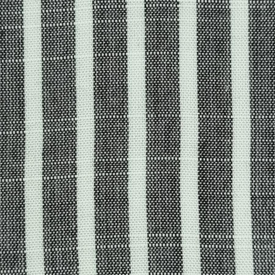 3mm Stripe Slub Yarn Dyed Rayon Woven Fabric - FAB 1455 - 12.Black