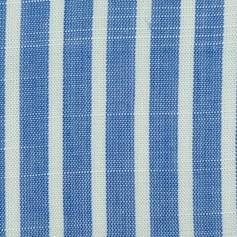 3mm Stripe Slub Yarn Dyed Rayon Woven Fabric - FAB 1455 - 8.Blue