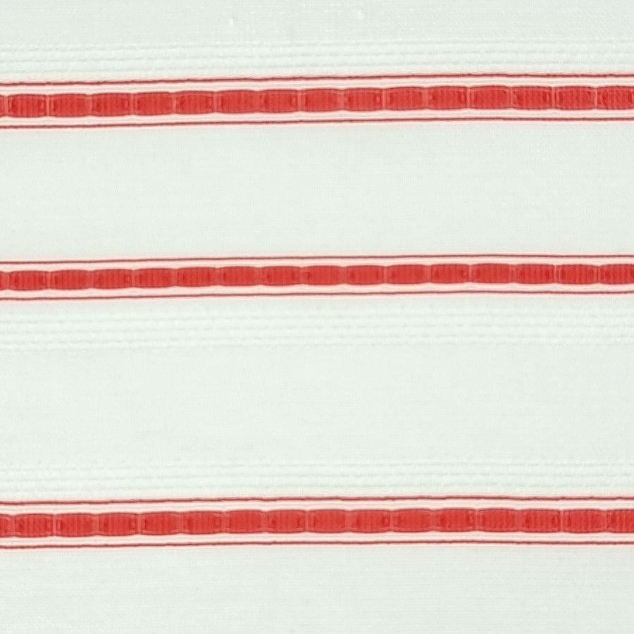 Stripe Rayon Nylon Polyester Woven Fabric - FAB 1456 - 10.White Red