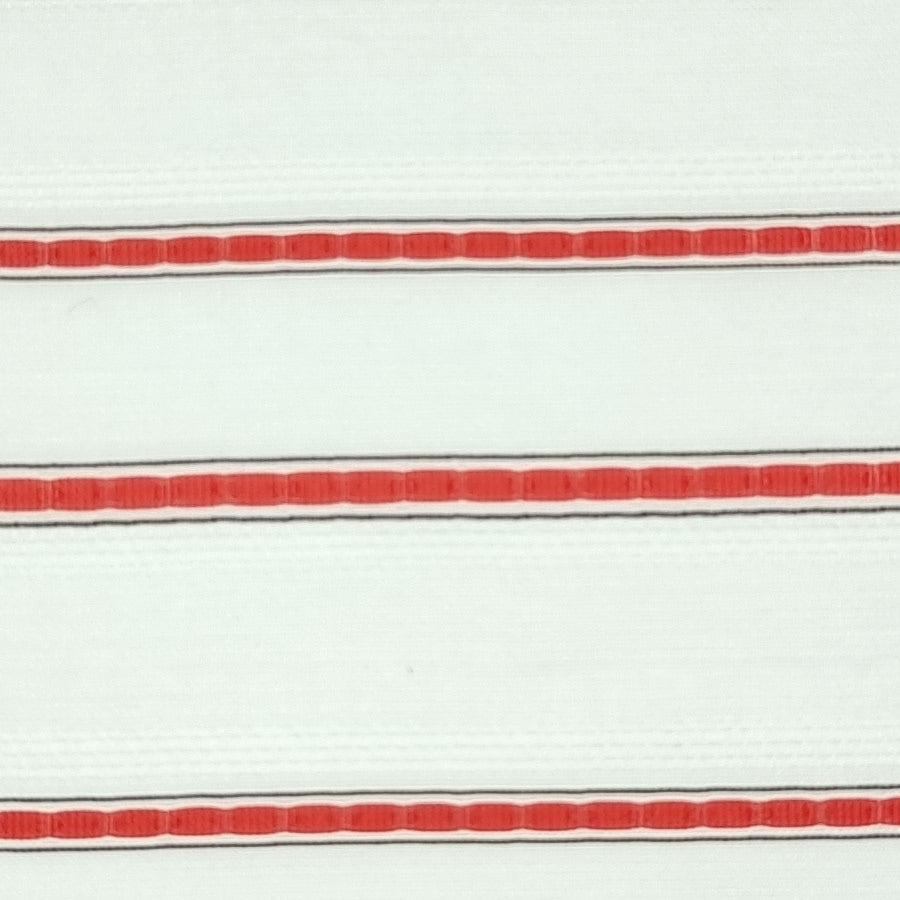 Stripe Rayon Nylon Polyester Woven Fabric - FAB 1456 - 11.White Red
