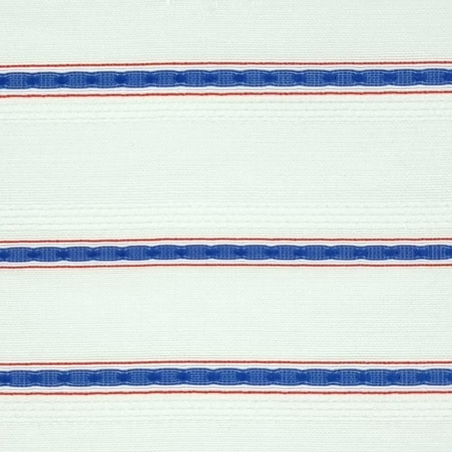 Stripe Rayon Nylon Polyester Woven Fabric - FAB 1456 - 12.White blue