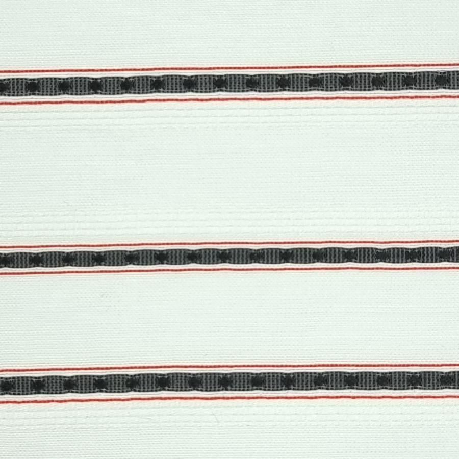 Stripe Rayon Nylon Polyester Woven Fabric - FAB 1456 - 13.White Black