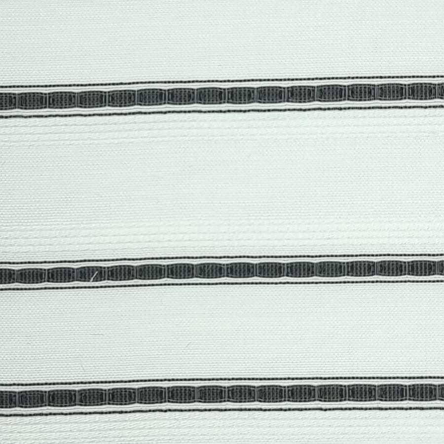 Stripe Rayon Nylon Polyester Woven Fabric-White Black