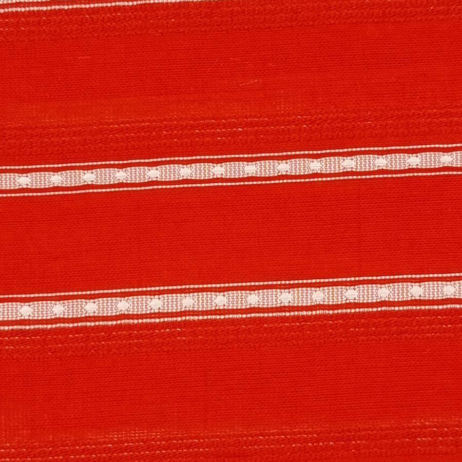 Stripe Rayon Nylon Polyester Woven Fabric - FAB 1456 - 17.Red