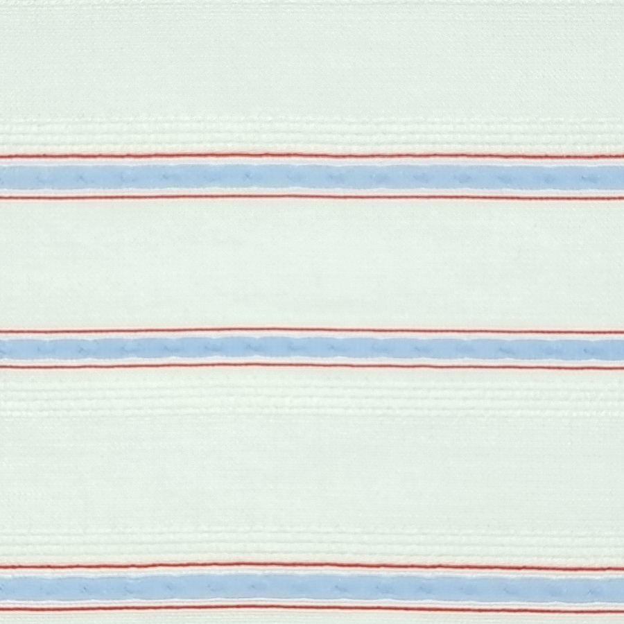 Stripe Rayon Nylon Polyester Woven Fabric - FAB 1456 - 9.White Blue