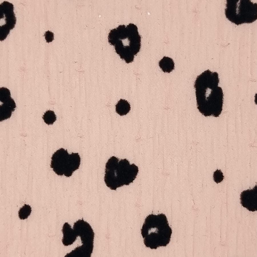 Animal Flocking Yoryu Polyester Woven Fabric - FAB 1458 - 3.Pink