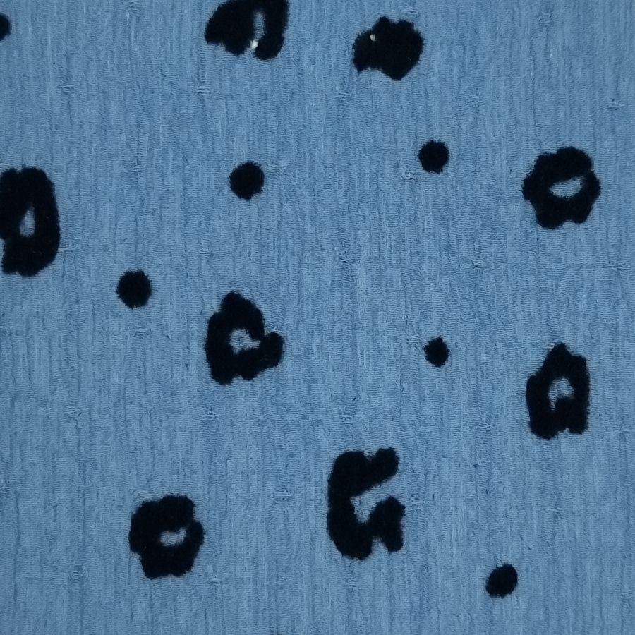 Animal Flocking Yoryu Polyester Woven Fabric - FAB 1458 - 5.Blue