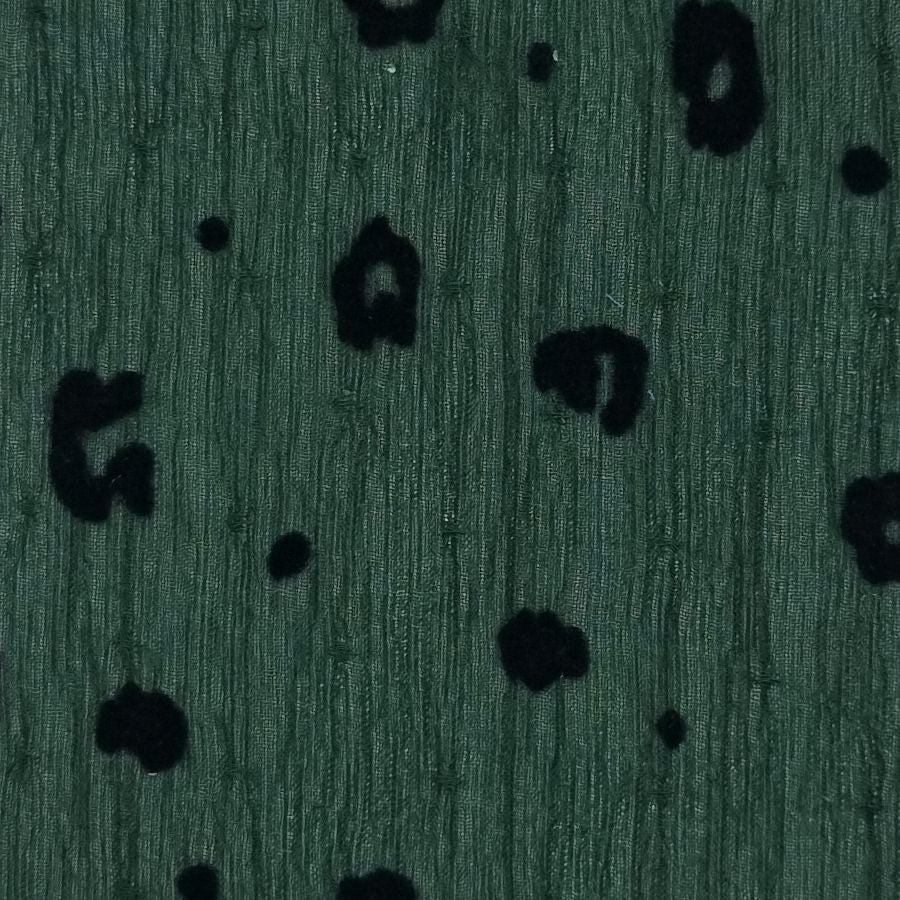 Animal Flocking Yoryu Polyester Woven Fabric - FAB 1458 - 7.Green