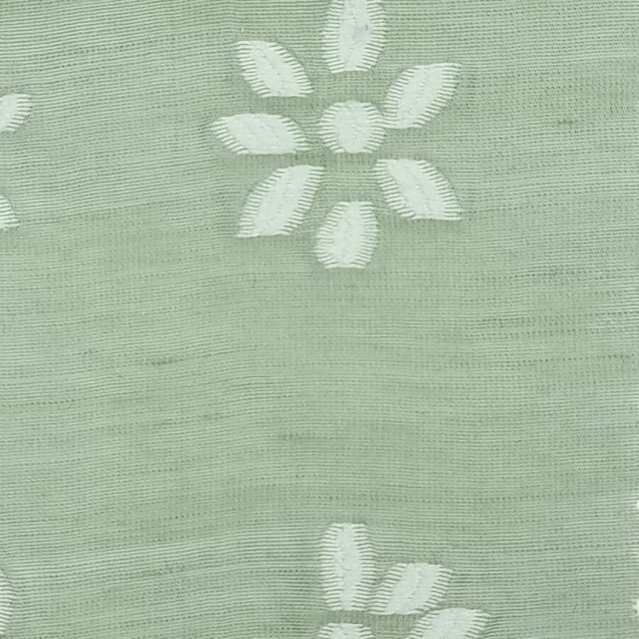 Floral Jacquard Tencel Nylon Polyester Woven Fabric - FAB 1459 - 1.Green Grey