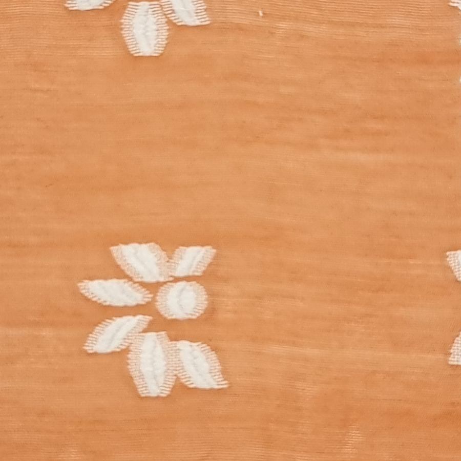 Floral Jacquard Tencel Nylon Polyester Woven Fabric - FAB 1459 - 11.Orange