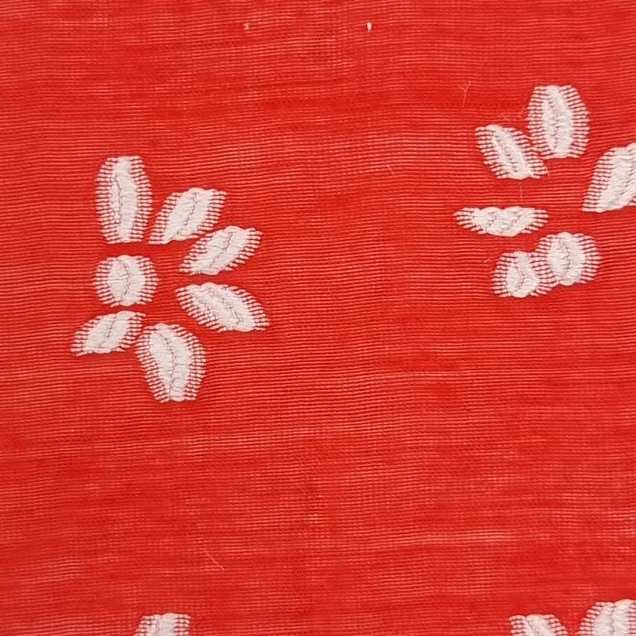 Floral Jacquard Tencel Nylon Polyester Woven Fabric - FAB 1459 - 12.Red