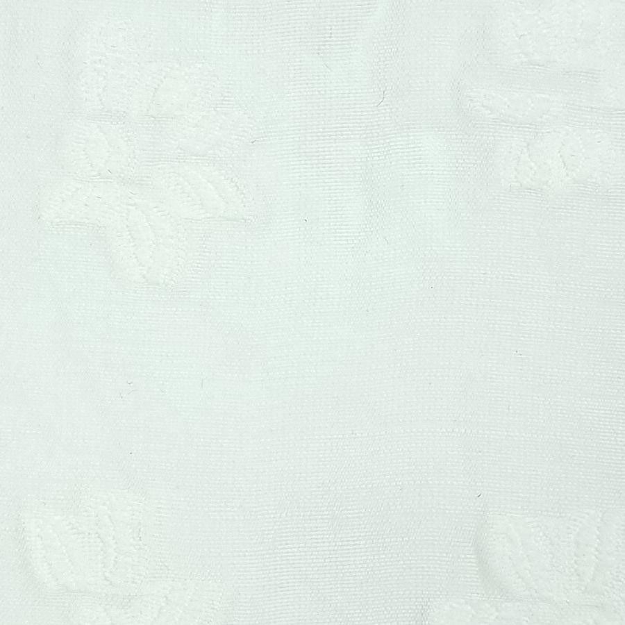 Floral Jacquard Tencel Nylon Polyester Woven Fabric - FAB 1459 - 2.White