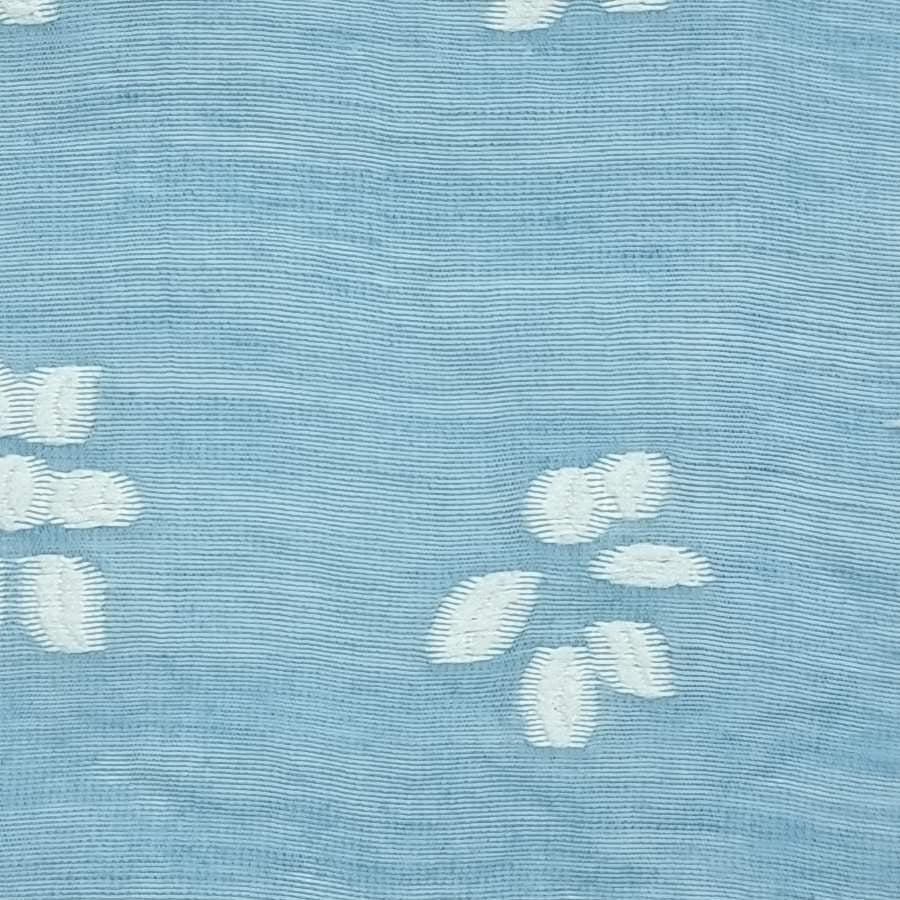 Floral Jacquard Tencel Nylon Polyester Woven Fabric - FAB 1459 - 9.Blue
