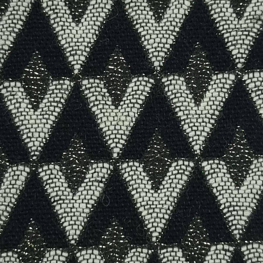 Jacquard Wool Polyester Acrylic Metallic Woven Fabric - FAB 1460 - 5.Black