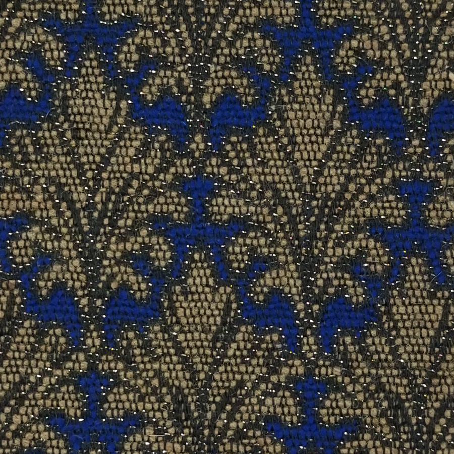 Jacquard Wool Polyester Acrylic Metallic Woven Fabric - FAB 1461 - 3.Blue