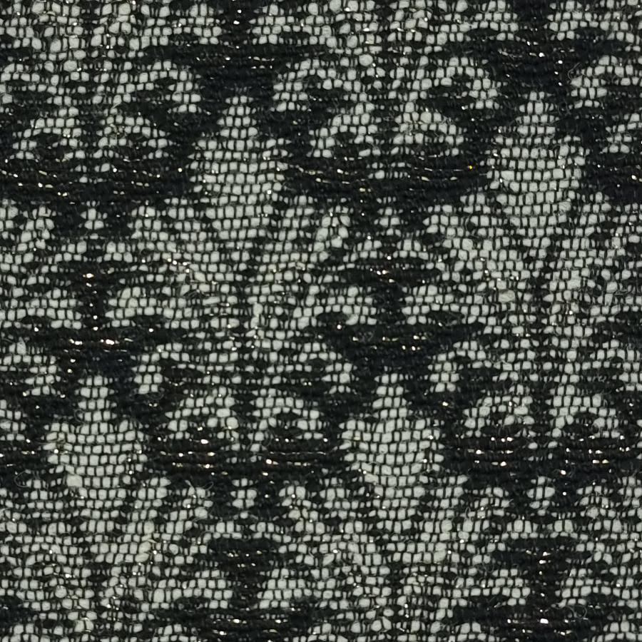 Jacquard Wool Polyester Acrylic Metallic Woven Fabric - FAB 1461 - 4.Black