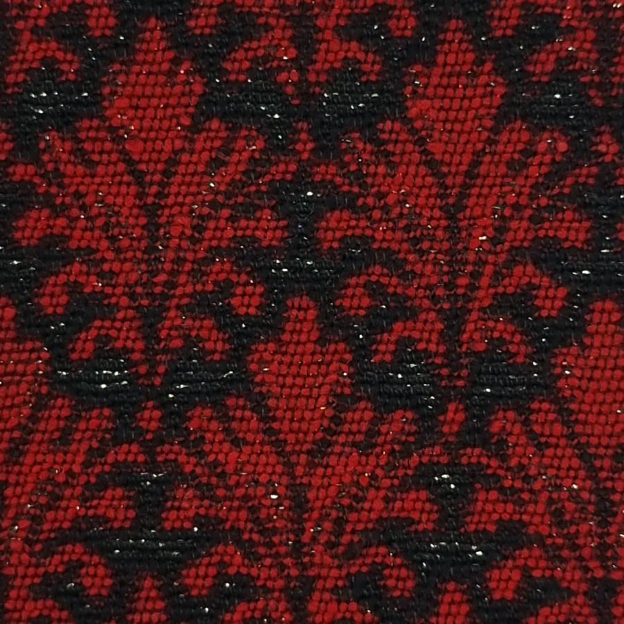 Jacquard Wool Polyester Acrylic Metallic Woven Fabric - FAB 1461 - 5.Red