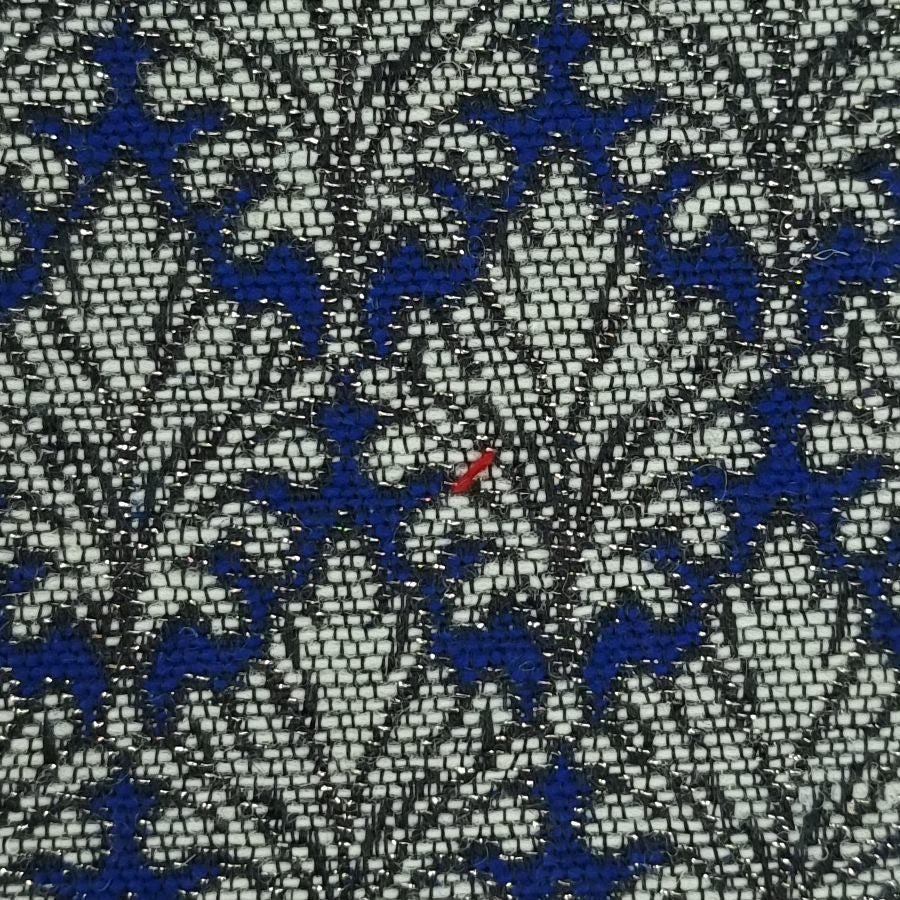 Jacquard Wool Polyester Acrylic Metallic Woven Fabric - FAB 1461 - 6.Blue
