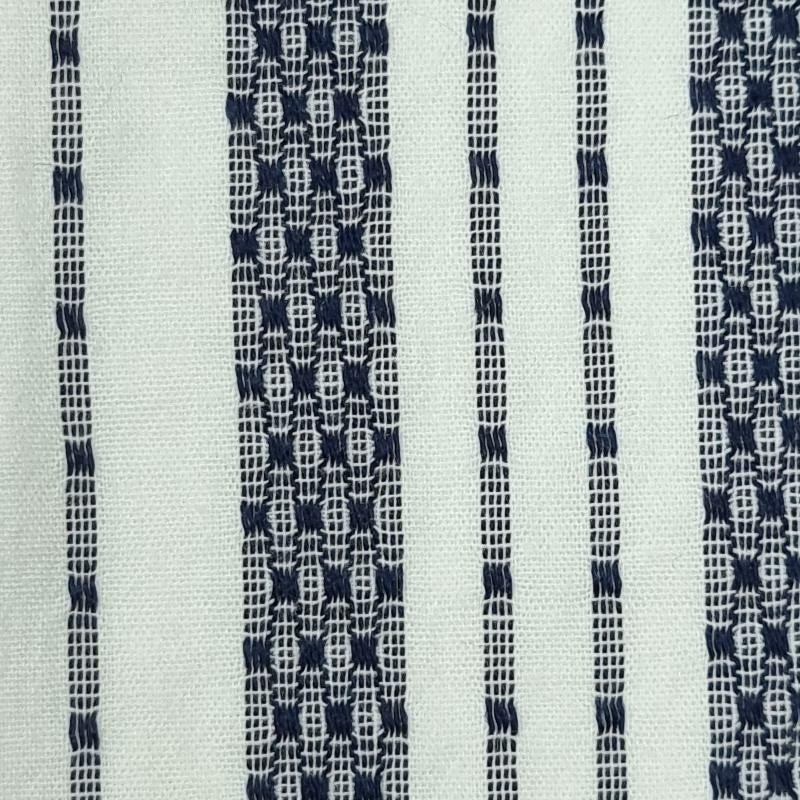 Stripe Jacquard Cotton Polyester Woven Fabric-Navy