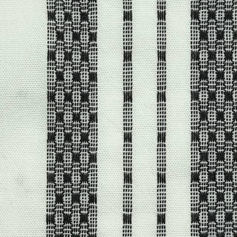 Stripe Jacquard Cotton Polyester Woven Fabric - FAB 1462 - 15.Black