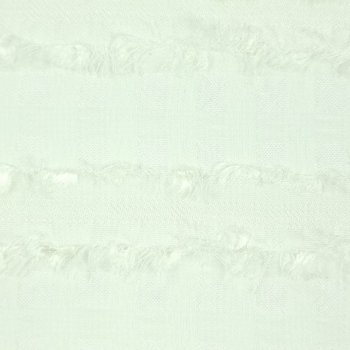 Gingham Check Stripe Jacquard R/T Woven Fabric - FAB 1481 - 4.Ivory