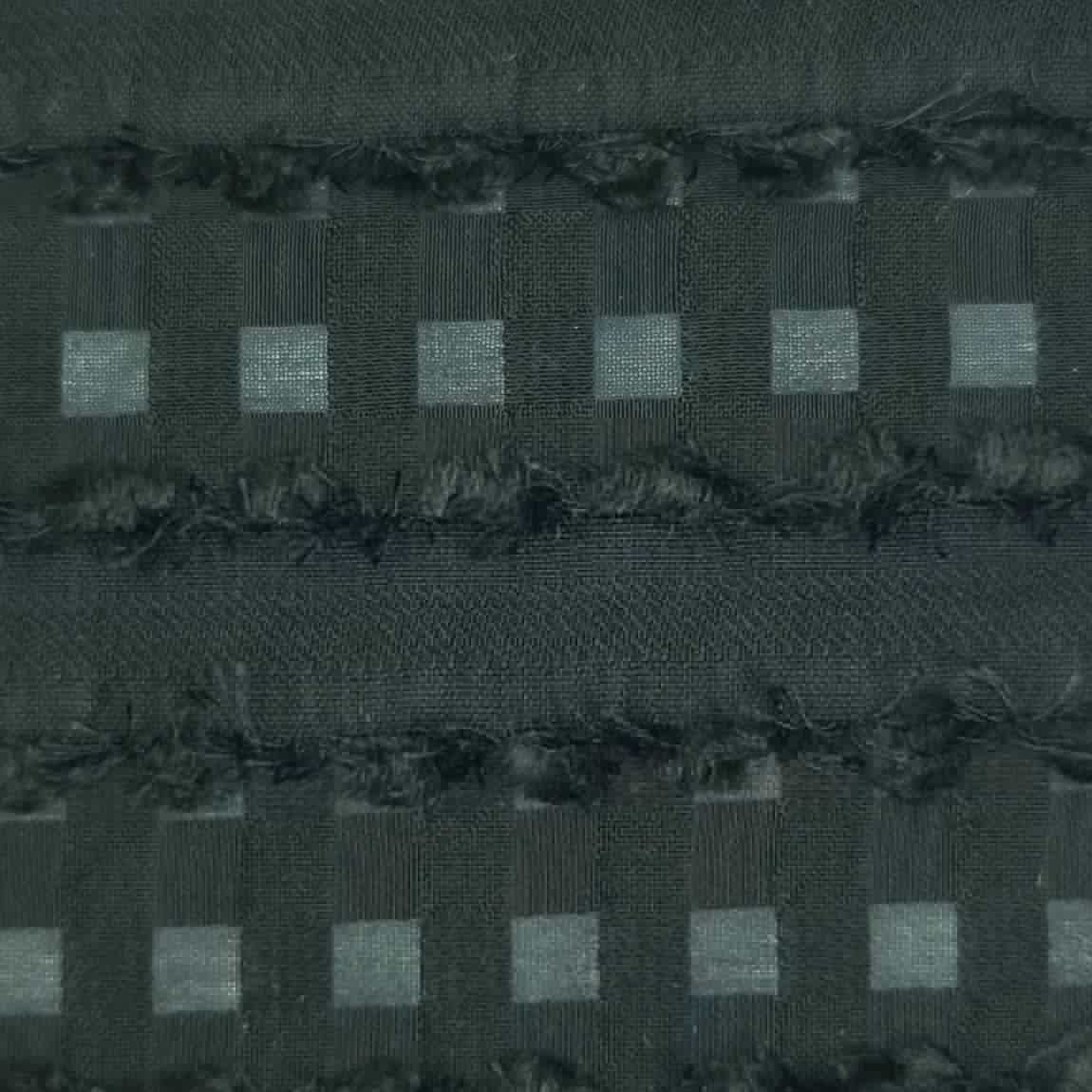 Gingham Check Stripe Jacquard R/T Woven Fabric - FAB 1481 - 5.Black