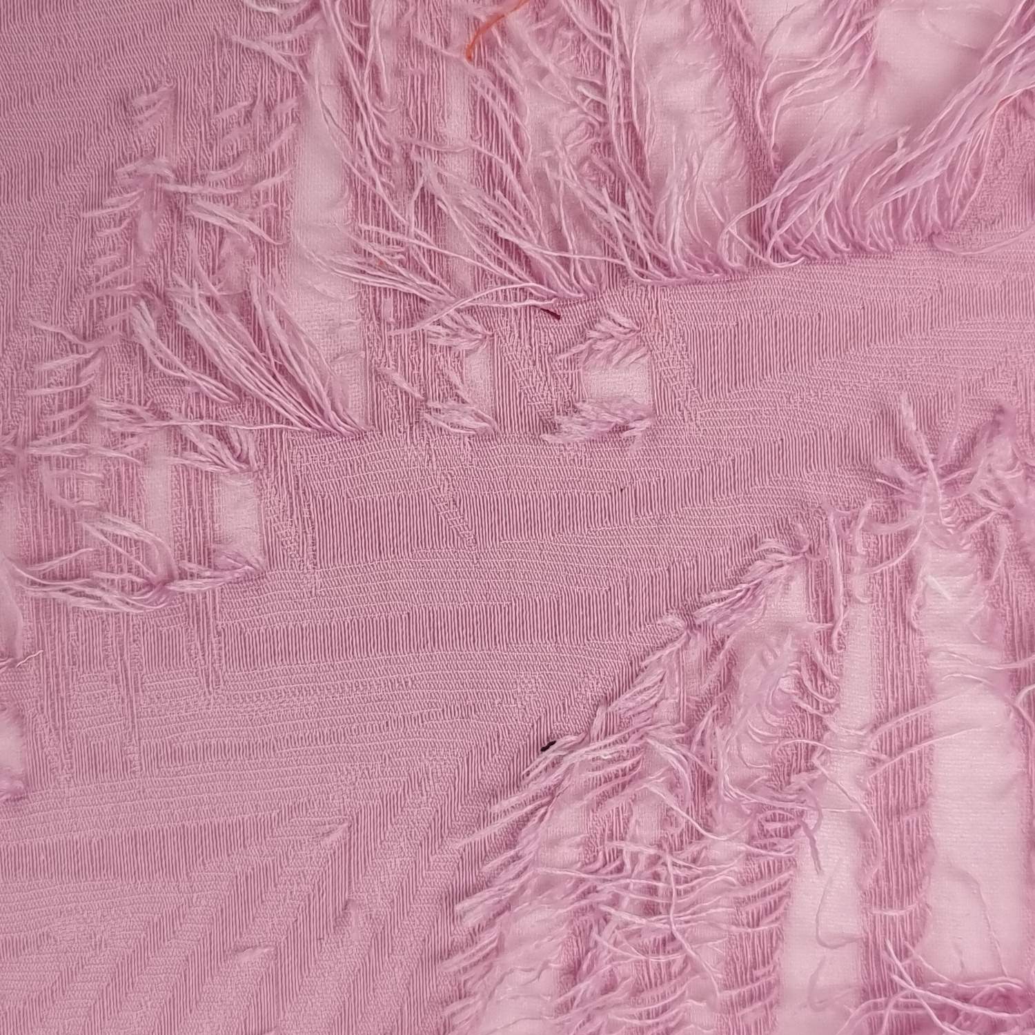 Feather Geometric Jacquard Polyester Woven Fabric - FAB 1482 - 1.Pink