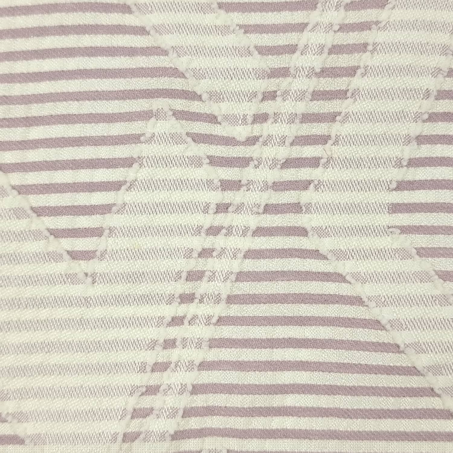 Geometric Stripe Polyester Rayon Woven Fabric - FAB 1483 - 2.Pink Lilac