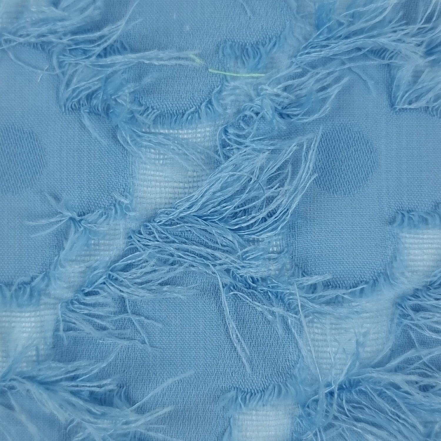 Feather Foral Jacquard Polyester Woven Fabric - FAB 1484 - 5.Blue