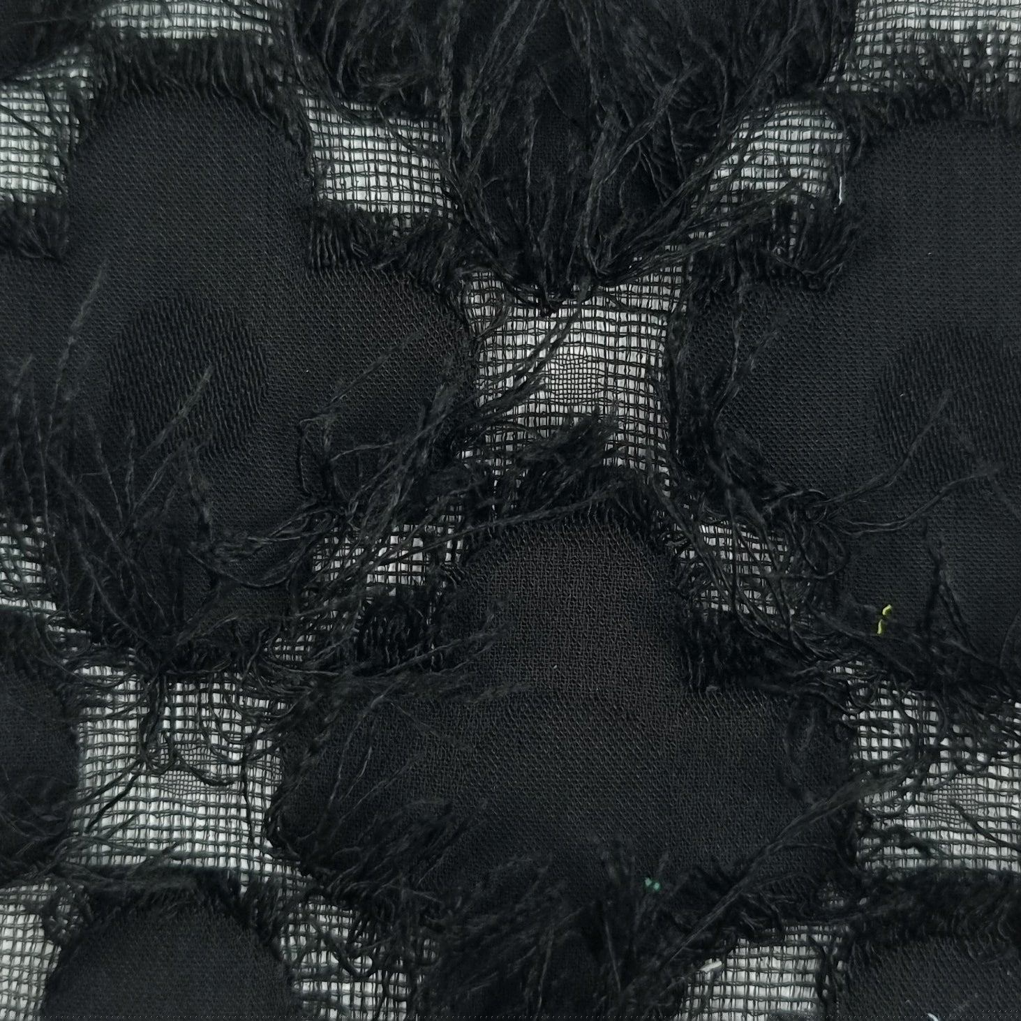 Feather Foral Jacquard Polyester Woven Fabric - FAB 1484 - 9.Black