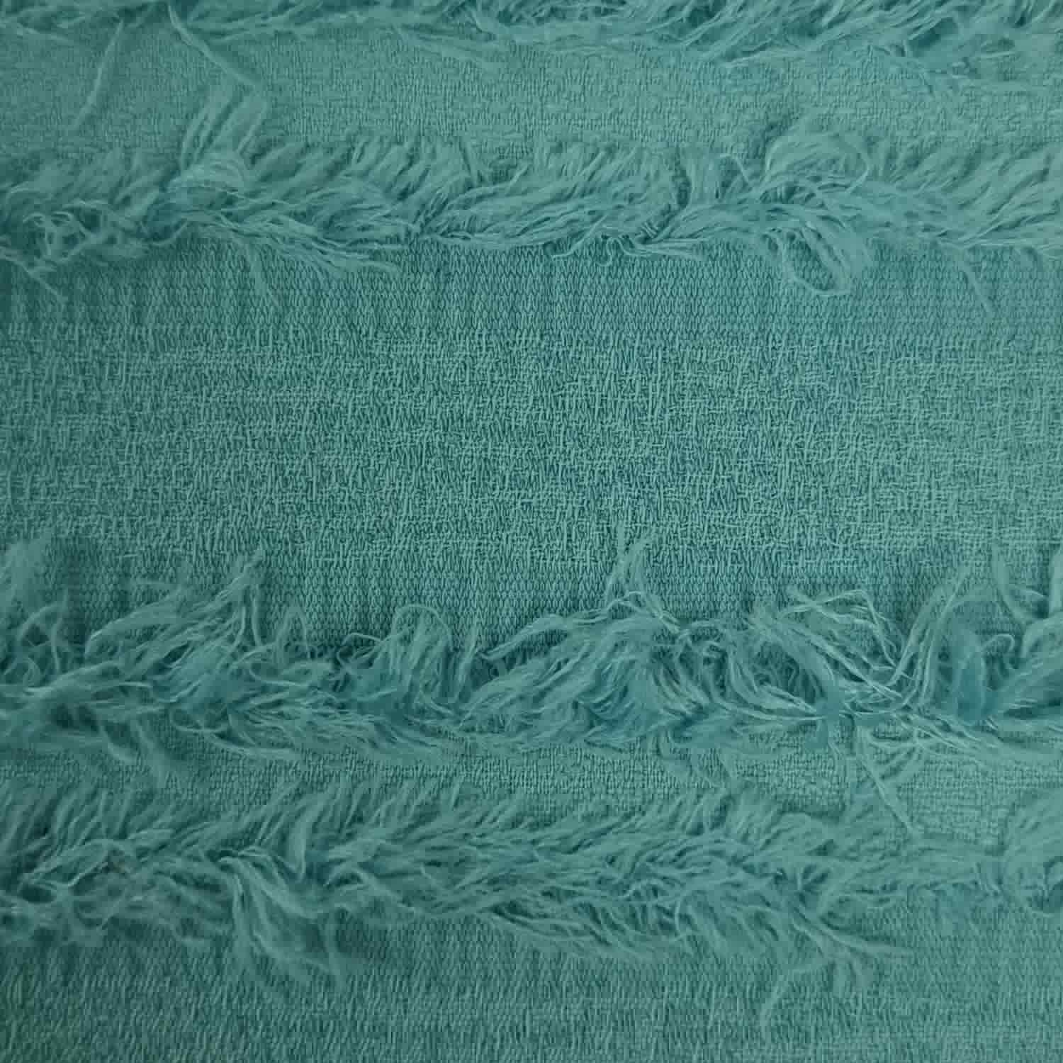 Feather Stripe Jacquard Polyester Woven Fabric - FAB 1485 - 6.Turquoise
