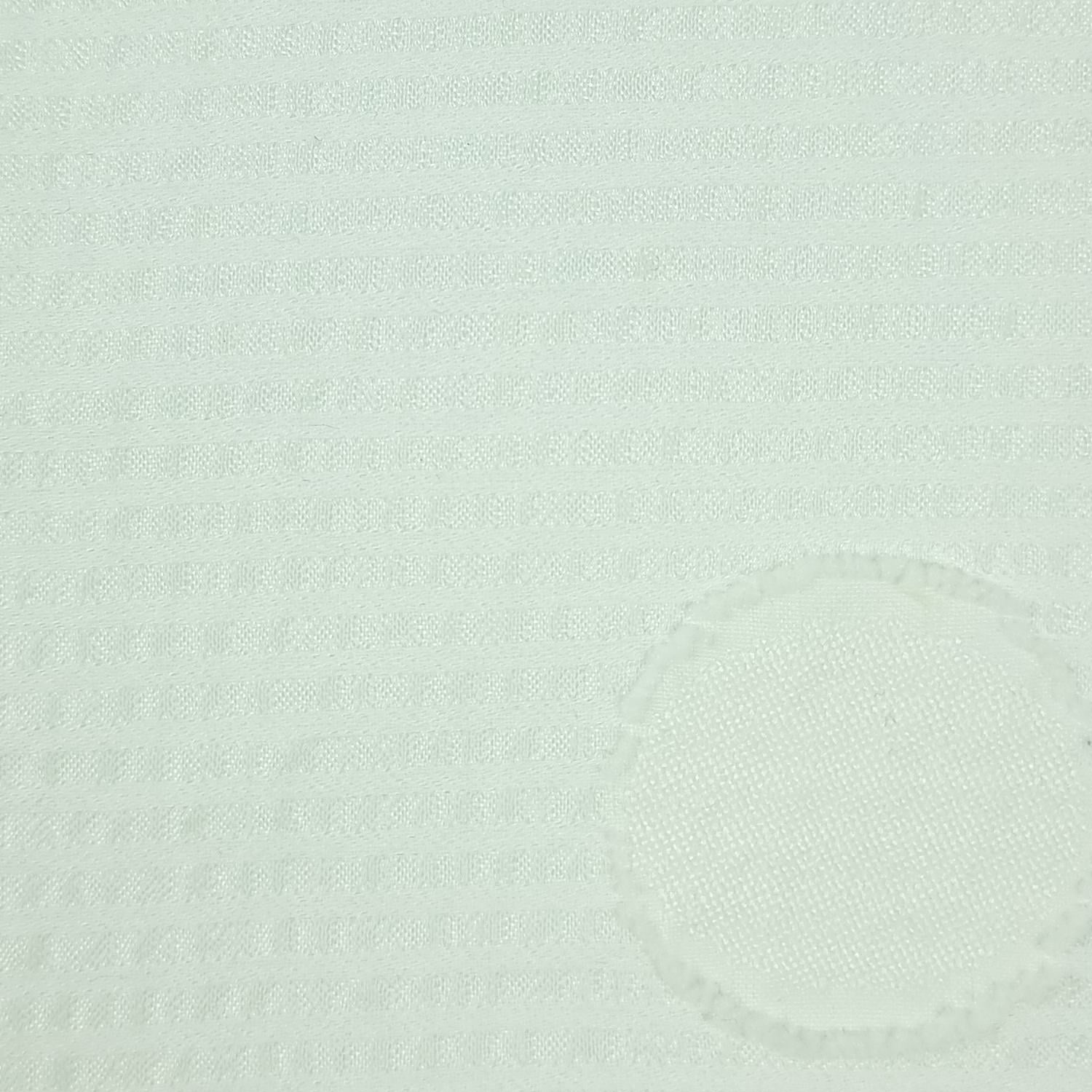 Dot(35mm) Stripe(2mm) Jacquard T/R Woven Fabric - FAB 1487 - 4.White