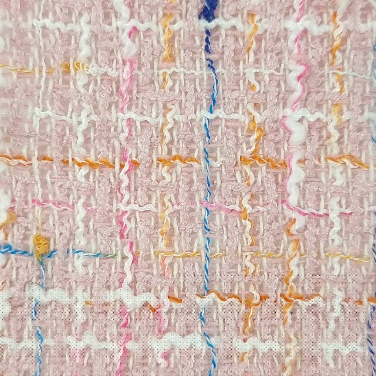 Tweed Yarn Dyed Woven Fabric - FAB 1493 - 3.Pink