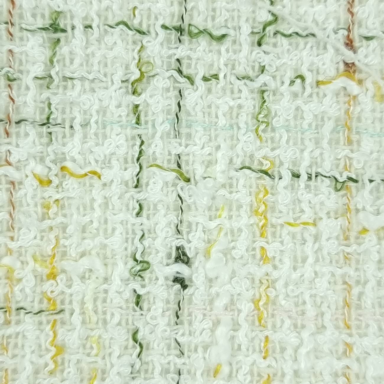 Tweed Yarn Dyed Woven Fabric - FAB 1493 - 4.White