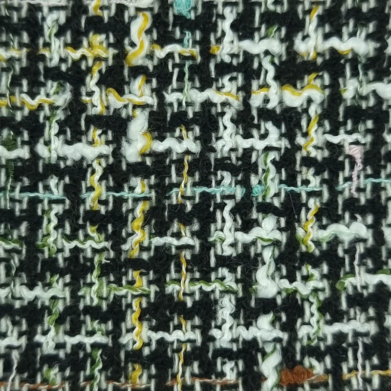 Tweed Yarn Dyed Woven Fabric - FAB 1493 - 5.Black