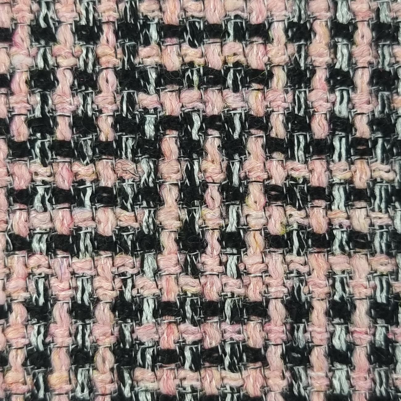 Tweed Yarn Dyed Polyester Woven Fabric - FAB 1494 - 2.Pink