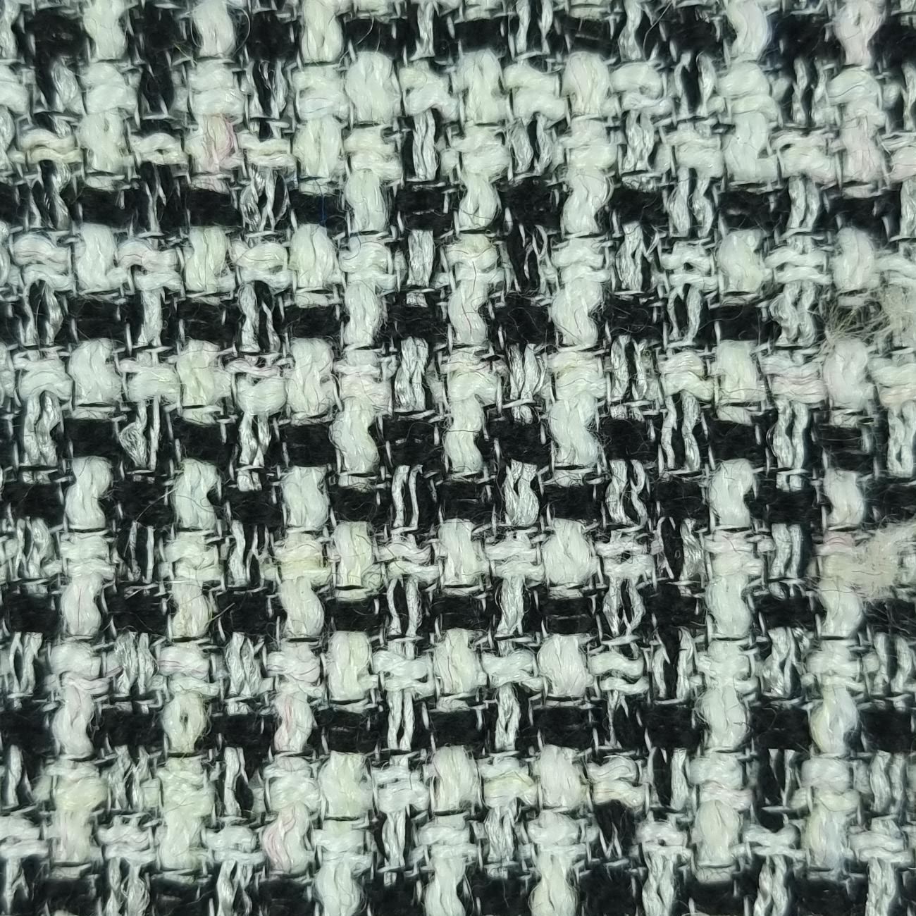 Tweed Yarn Dyed Polyester Woven Fabric - FAB 1494 - 4.White