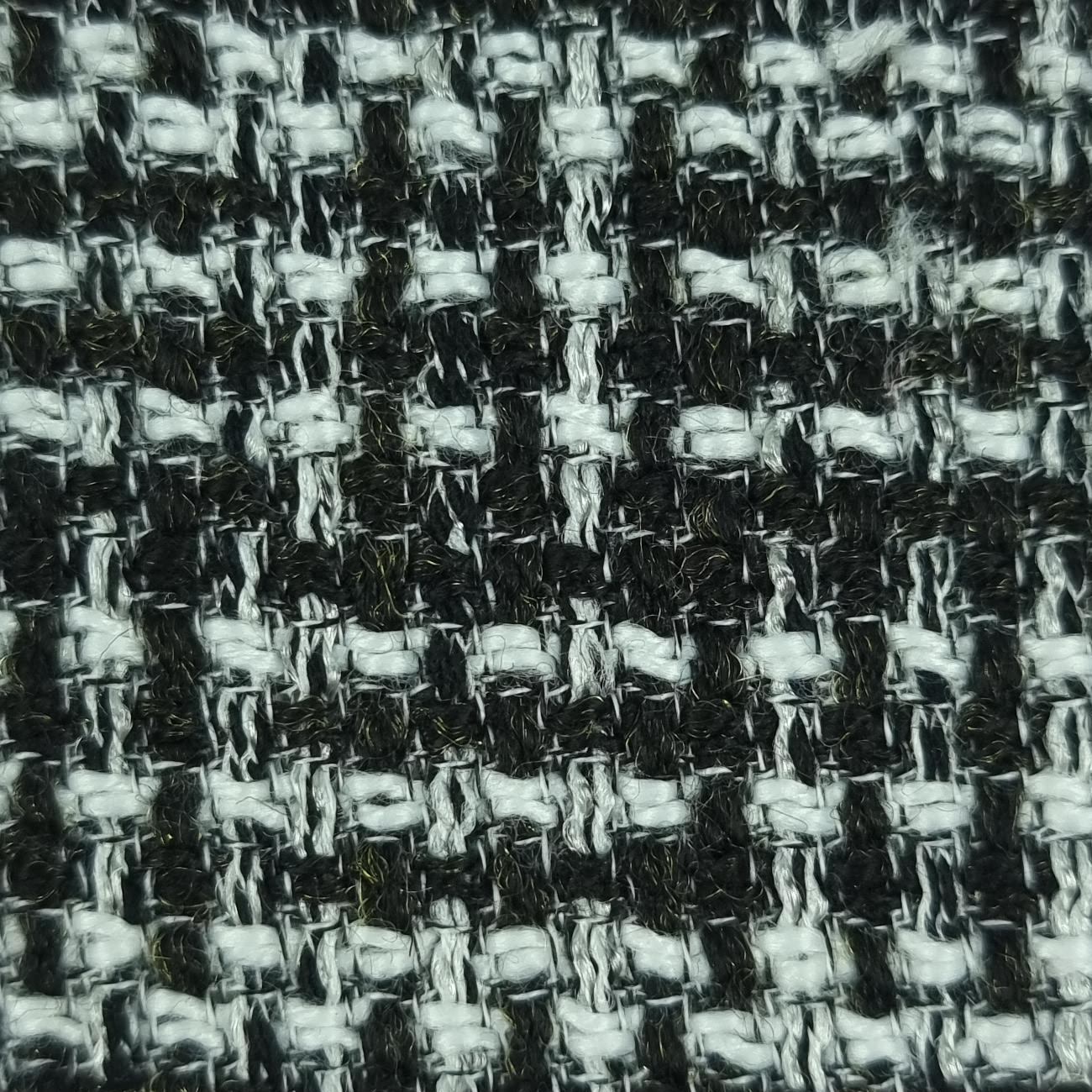 Tweed Yarn Dyed Polyester Woven Fabric - FAB 1494 - 5.Black