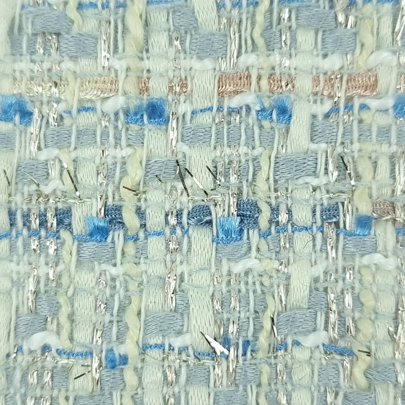 Tweed Y/Dyed Cotton Polyester Woven Fabric - FAB 1496 - 2.Blue