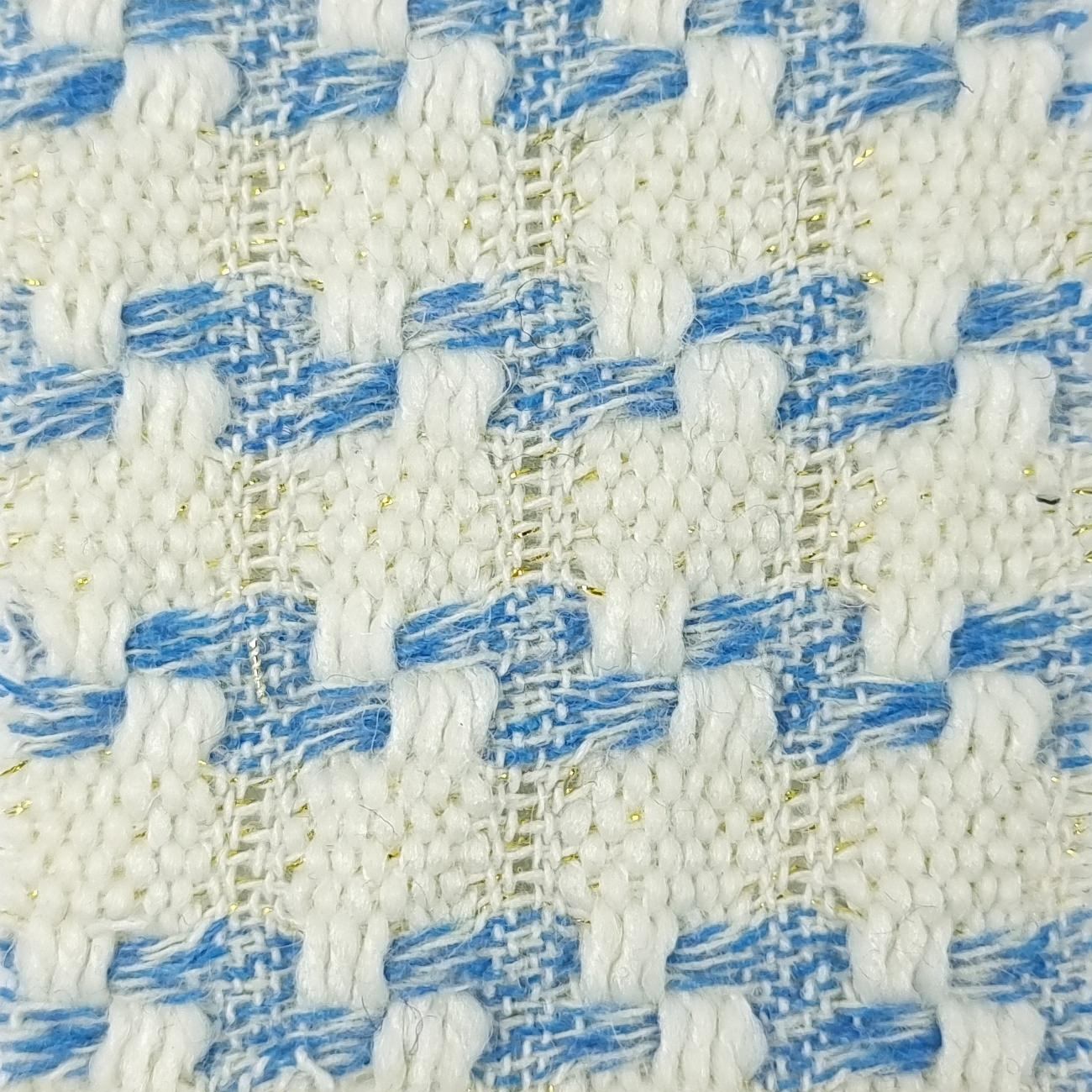 Stripe Jacquard Polyester Wool Woven Fabric - FAB 1501 - 1.Blue