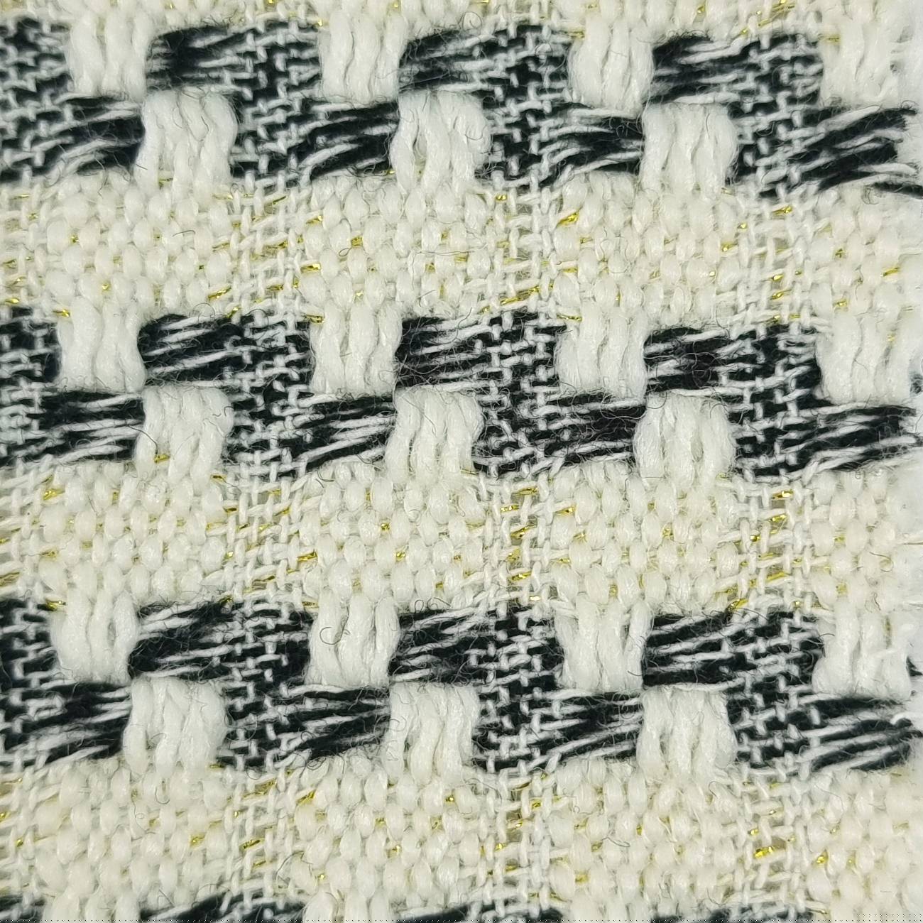 Stripe Jacquard Polyester Wool Woven Fabric - FAB 1501 - 4.Black