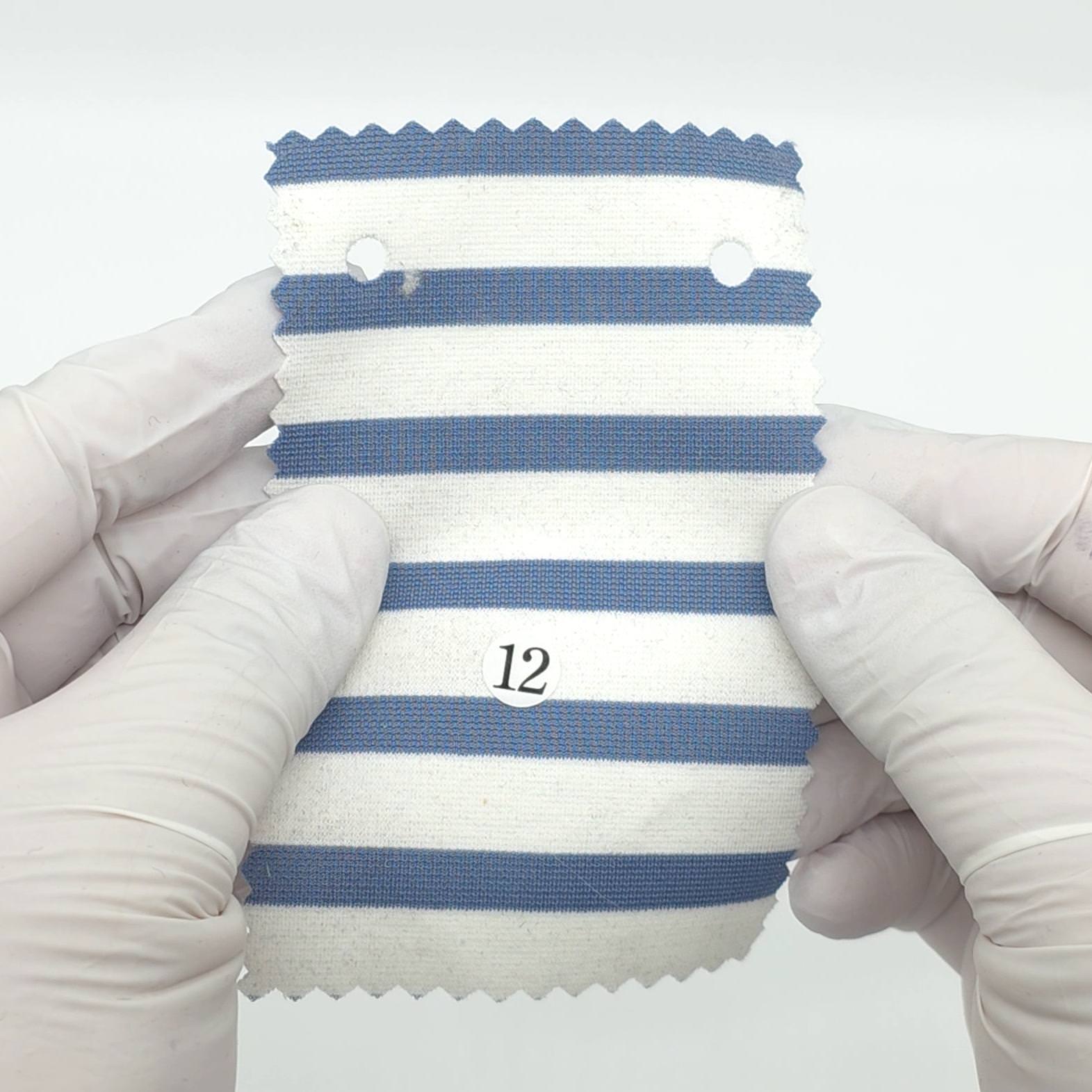 Stable Medium Weight Striped Poly Cotton Span Ponte Knit Fabric - FAB 1922 - Main