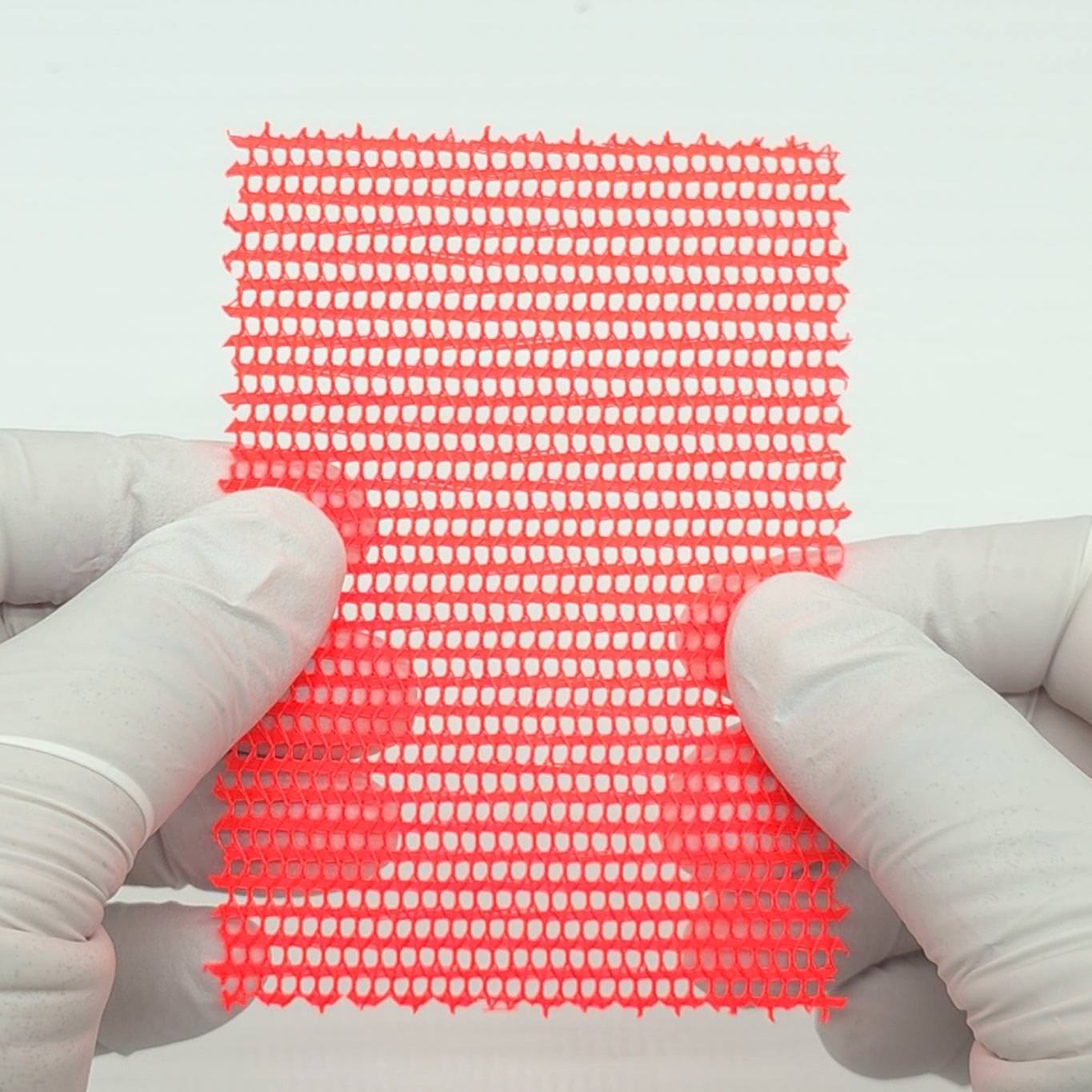 Resin Finished Rigid Nylon Mesh Knit Fabric - FAB1943