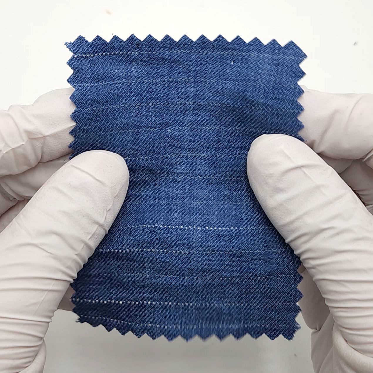 Solid Denim Slub Polyester Woven Fabric - FAB 1774 -