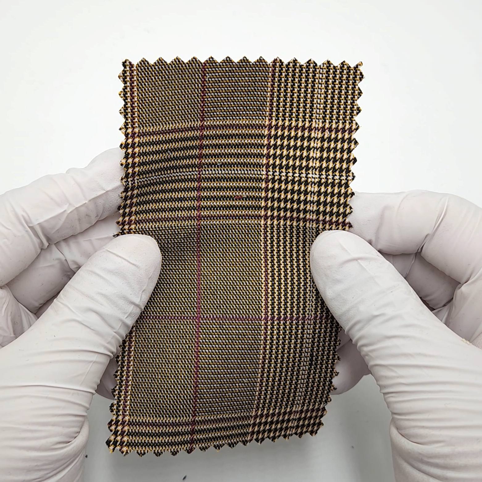 Glen Check YarnDyed Spandex Rayon Polyester Woven Fabric - FAB 1769 -